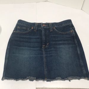 Madewell denim jean skirt straight 27 with frayed edge